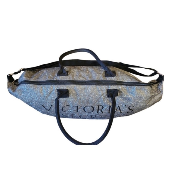 Victoria’s Secret PINK Weekender silver glitter Duffle Bag - Picture 7 of 12